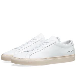 Common Project Achilles White Leather Sneakers with Nude Sole Size 38